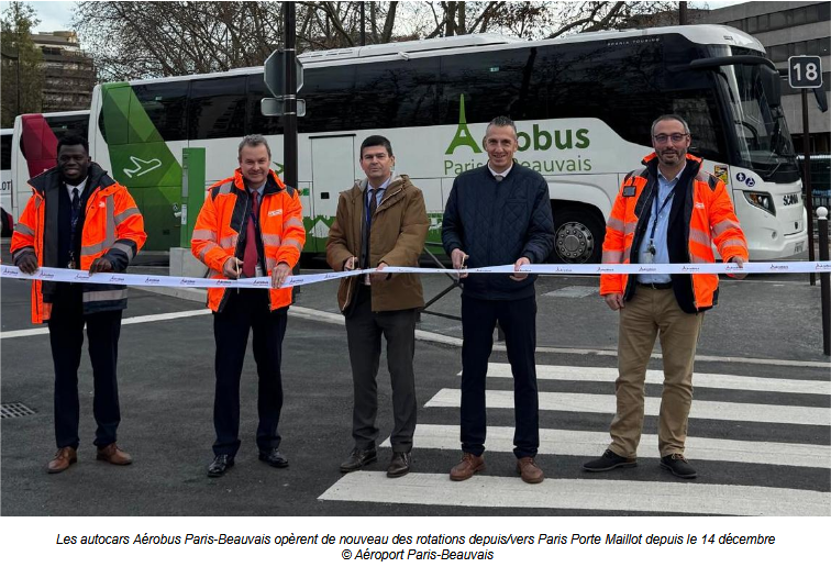 Aérobus Paris-Beauvais Paris Porte Maillot'a geri dönüyor