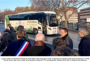 Aérobus Paris-Beauvais Paris Porte Maillot'a geri dönüyor